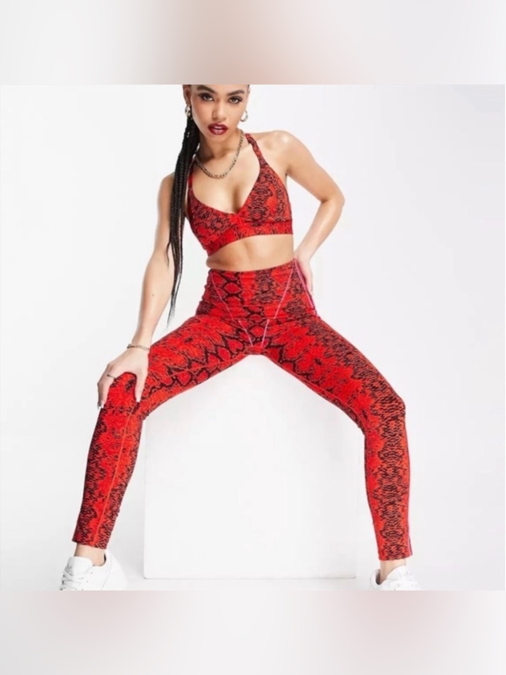 Ivy Park Adidas High Rise Leggings Beyoncé Women’s Medium Snake Skin Print Rare